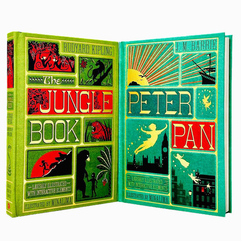 MinaLima Peter Pan J. M Barrie,Jungle Book Rudyard Kipling 2 Books Set Hardcover - The Book Bundle