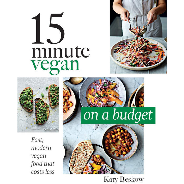 Katy Beskow Collection 3 Books Set Vegan Cookbook by Iota 15 Minute Vegan,Easy - The Book Bundle