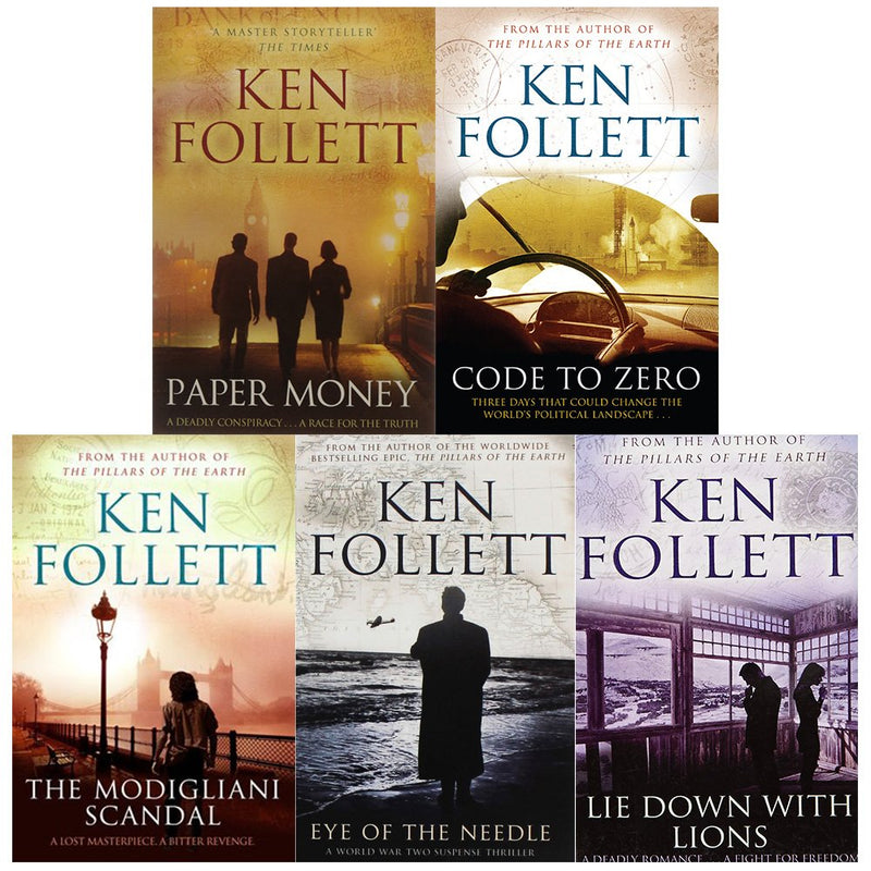 Eye of the Needle, Code to Zero, The Modigliani Scandal 5 Books Collection Set by Ken Follett - Fiction - Mixed Format