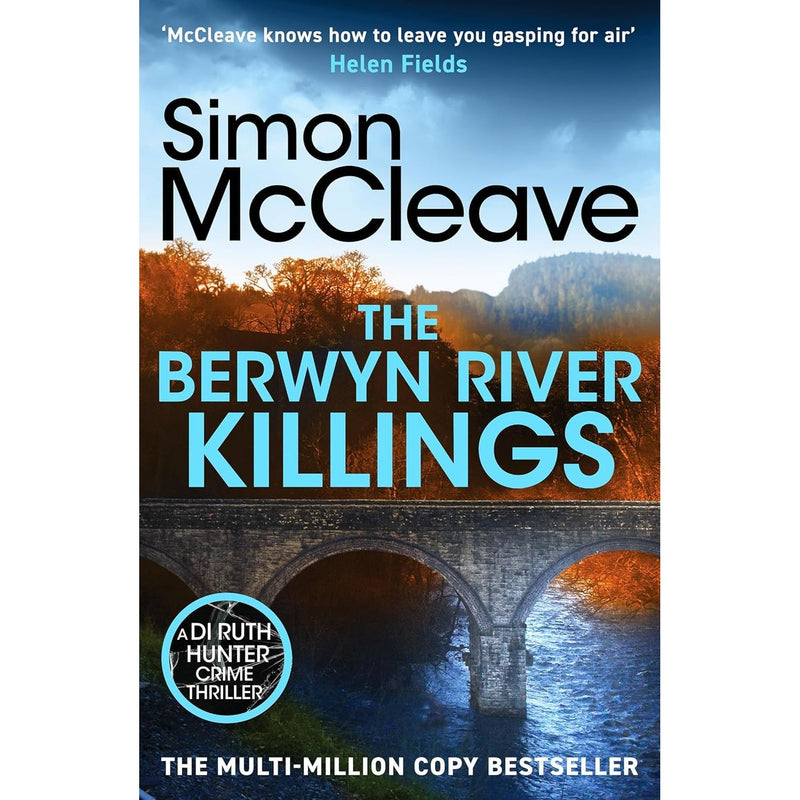 Set of four DI Ruth Hunter series books by Simon McCleave, including "The Devil's Cliffs Killings" with book covers displayed.