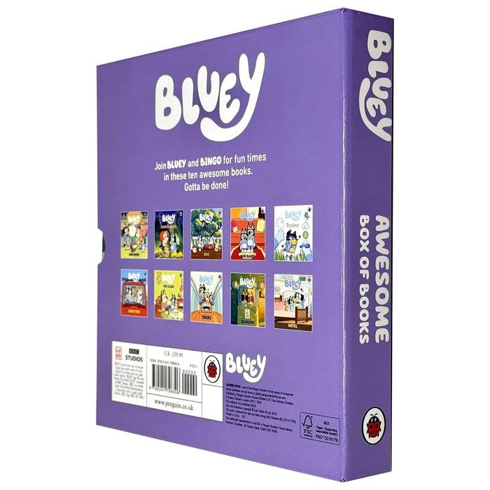 Bluey: Awesome Box of Books 10 Books Box Set (Road Trip, Barky Boats, Bad Mood, Bedroom) - The Book Bundle