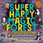 Set of seven Super Happy Magic Forest paperback books by Matty Long, featuring colorful forest characters and whimsical illustrations.