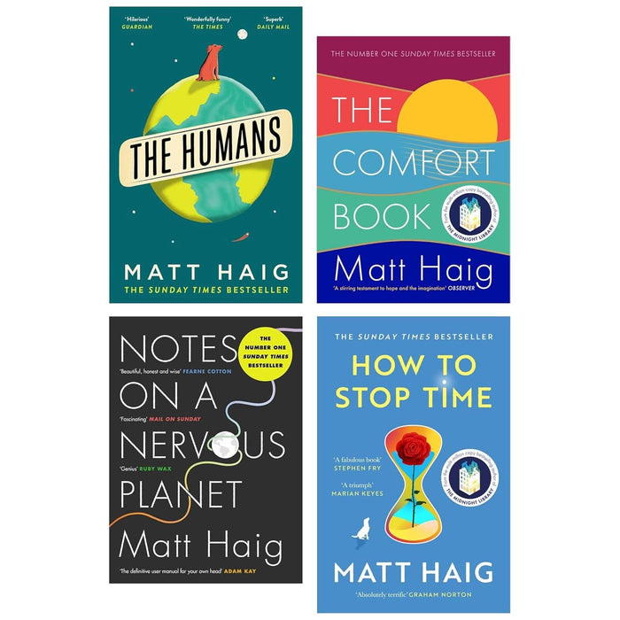 Matt Haig Collection 4 Books Set (The Humans, Notes on a Nervous Planet, The Comfort Book & How to Stop Time) - The Book Bundle