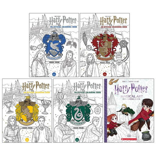 Harry Potter Colouring Book 5 Books Collection Set (Ravenclaw House Pride) - The Book Bundle