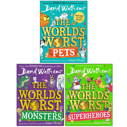 The World's Worst Series 6-8 Collection 3 Books Set By David Walliams (The World's Worst Pets, The World's Worst Monsters and The World's Worst Superheroes) - The Book Bundle