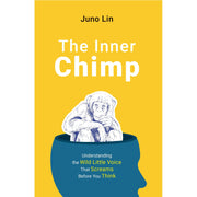 Book cover image of "The Inner Chimp" by Juno Lin, published by Rupa Publications, featuring a colorful, abstract illustration.