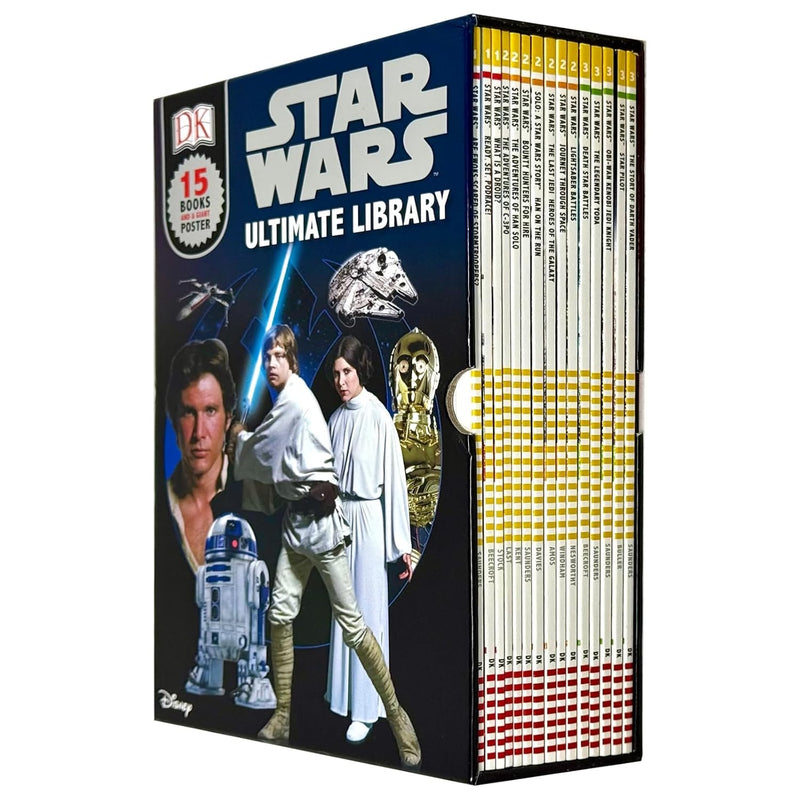 Star Wars Ultimate Library 15-book collection box set with paperback editions including fiction titles by DK Publishing.