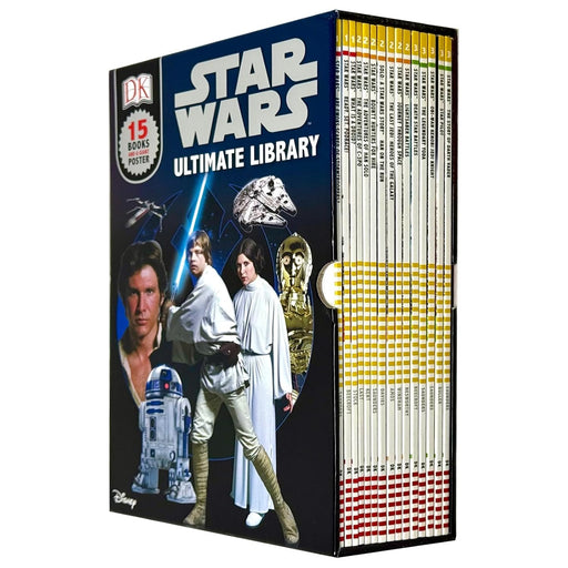Star Wars Ultimate Library 15 Books Collection box set with paperback fiction books by DK Publishing, featuring various authors.
