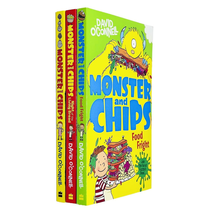 Monster and Chips 3 Books Collection Set By David O'Connell (Monster and Chips Food Fright) - The Book Bundle