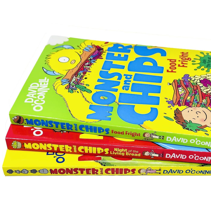 Monster and Chips 3 Books Collection Set By David O'Connell (Monster and Chips Food Fright) - The Book Bundle