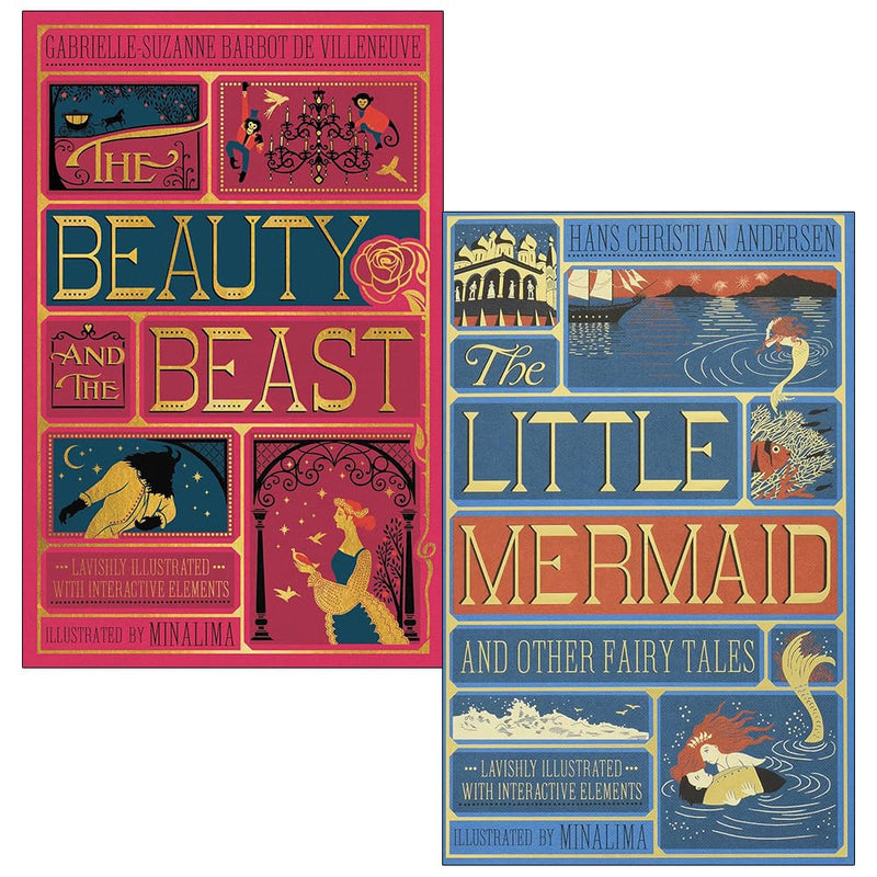 Hans Christian Andersen 2 Books Set (The Little Mermaid , Beauty and the Beast) - The Book Bundle