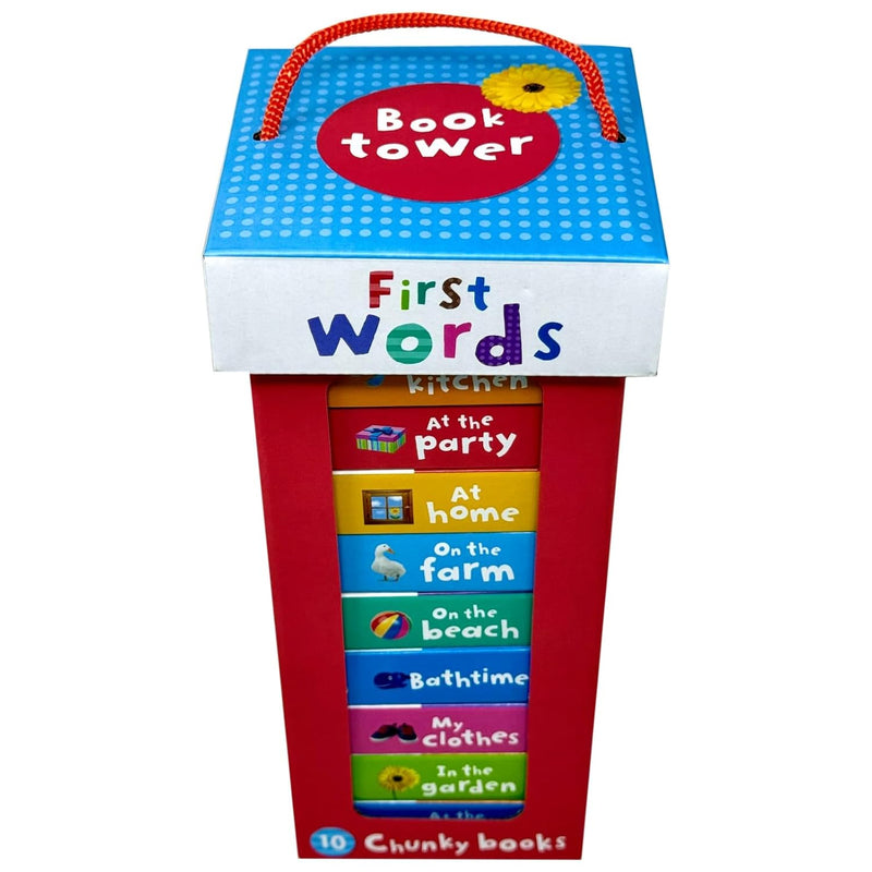 Set of 10 mini chunky board books from Sandcastle Books’ My Little First Words Library for toddlers learning words.