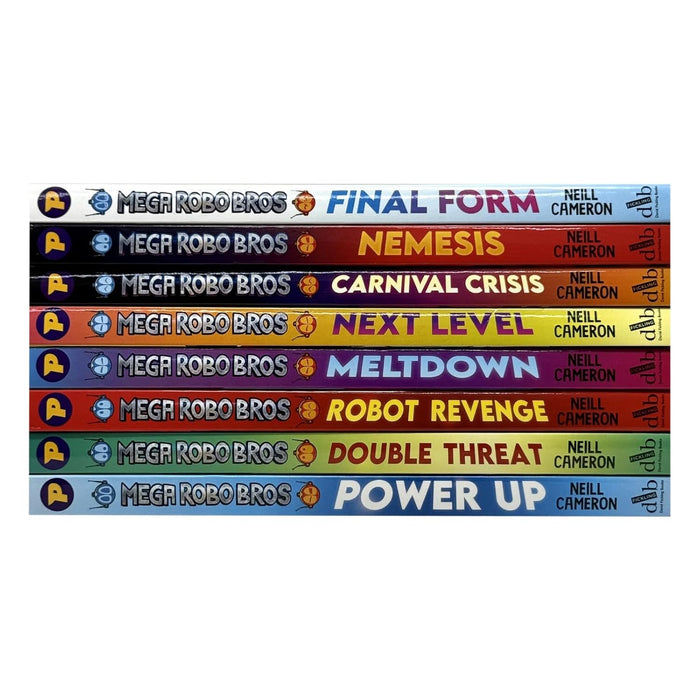 Mega Robo Bros Series Volume 1-8 Books Collection Set By Neil Cameron(Final form, Meltdown, Power Up, Double Threat, Carnival Crisis, Next Level, Robot Revenge & Nemesis) - The Book Bundle