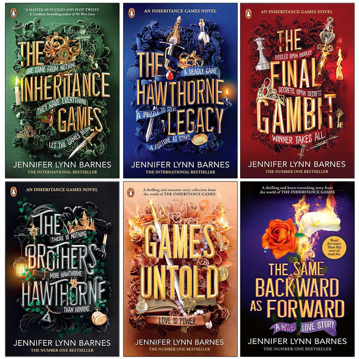 The Inheritance Games Series 6 Books Collection Set By Jennifer Lynn Barnes (The Inheritance Games, Hawthorne Legacy, Final Gambit, Brothers Hawthorne, Games Untold and The Same Backward as Forward)