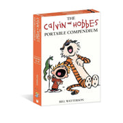 Calvin and Hobbes comic book collection by Bill Watterson, six-book set in a portable compendium format from Andrews McMeel Publishing.
