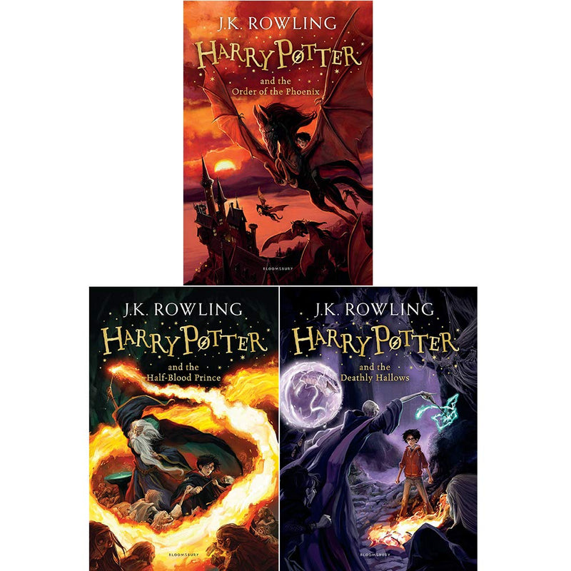 JK Rowling 3 Books Collection Set Harry Potter Series Vol 5-7 (The Order of the Phoenix, The Half-Blood Prince, The Deathly Hallows)
