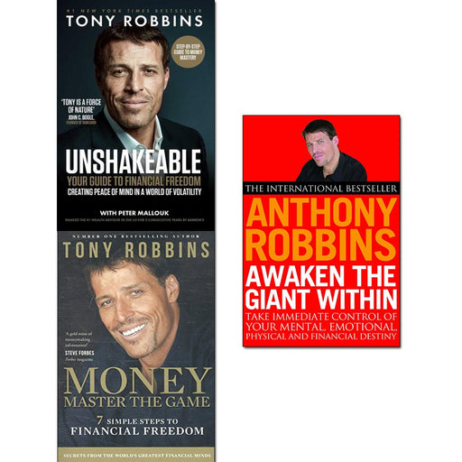 tony robbins collection 3 books set (unshakeable: your guide to financial freedom, money master, awaken the giant within: how to take immediate control of your mental) - The Book Bundle