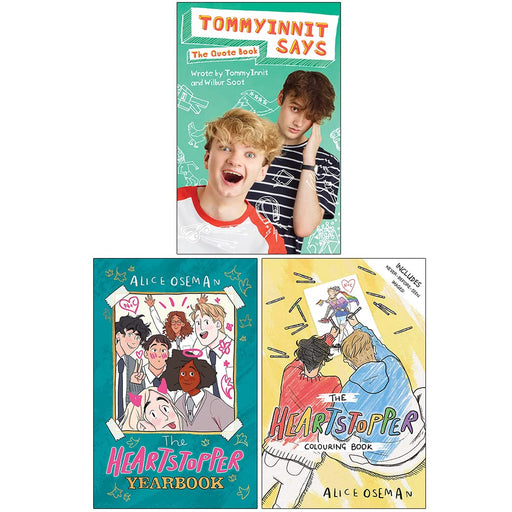 TommyInnit Says...The Quote Book [Hardcover], The Heartstopper Yearbook [Hardcover] & The Official Heartstopper Colouring Book Collection 3 Books Set - The Book Bundle
