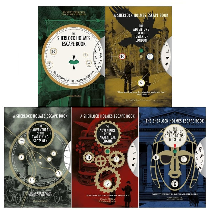 Sherlock Holmes Escape Book 5 Books Collection Set by Ormond Sacker (London Waterworks, British Museum) - The Book Bundle