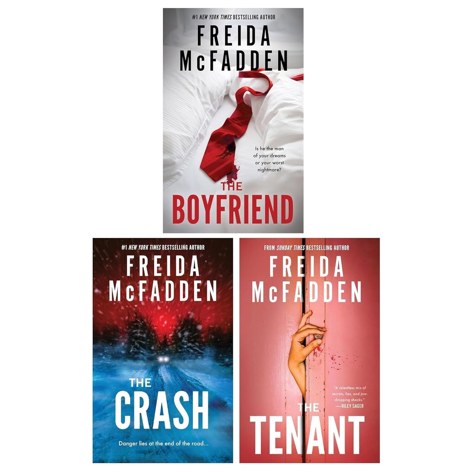 Freida McFadden Collection 3 Books Set The Crash, The Tenant & The