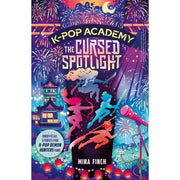 Set of three K-Pop Academy Cursed Spotlight books by Mina Finch, Angela Song, and Lila Violet, featuring vibrant covers and fictional themes.