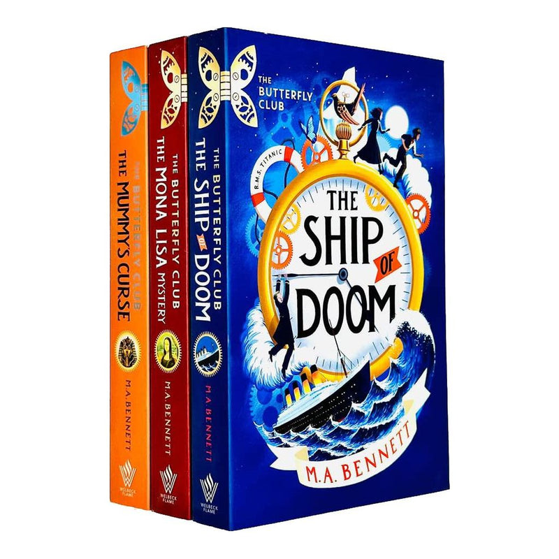 Welbeck Flame collection of three M.A. Bennett mystery books: The Ship of Doom, The Mummy's Curse, and The Mona Lisa Mystery.