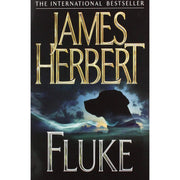 Paperback of Fluke by James Herbert, published by Pan Macmillan, featuring the book cover with dark, atmospheric artwork.