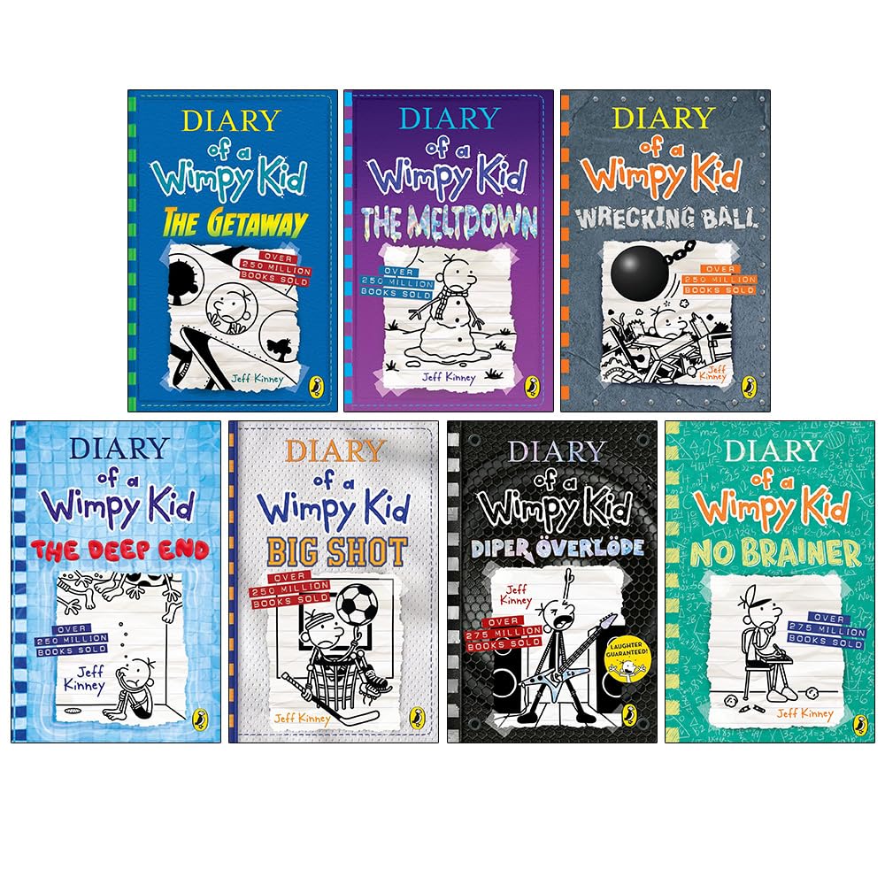 Diary of a Wimpy Kid Series 12-18 Collection 7 Books Set By Jeff