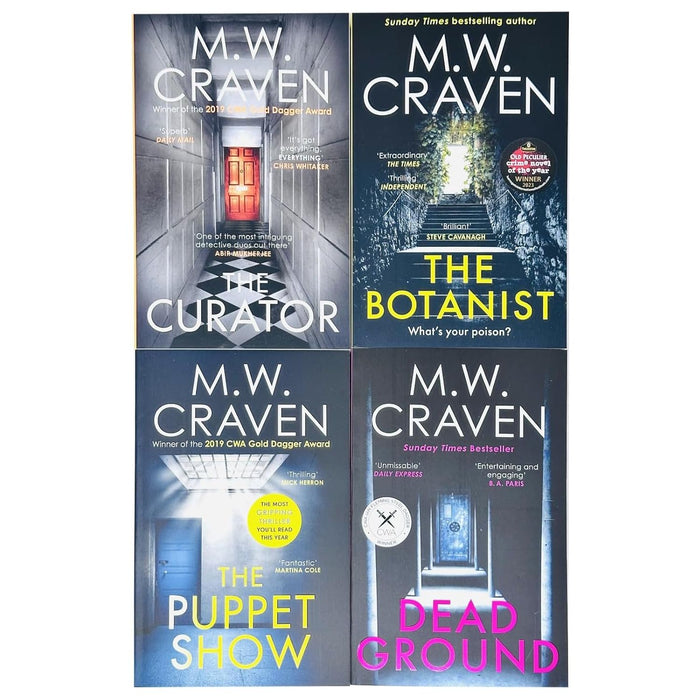 M. W. Craven Washington Poe Series 4 Books Collection Set (The Puppet Show,The Curator, The Botanist,  Dead Ground) - The Book Bundle