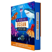 My Incredible Ocean Expedition STEM Explorer 3D model and book kit by Anita Ganeri, featuring ocean-themed illustrations and components.