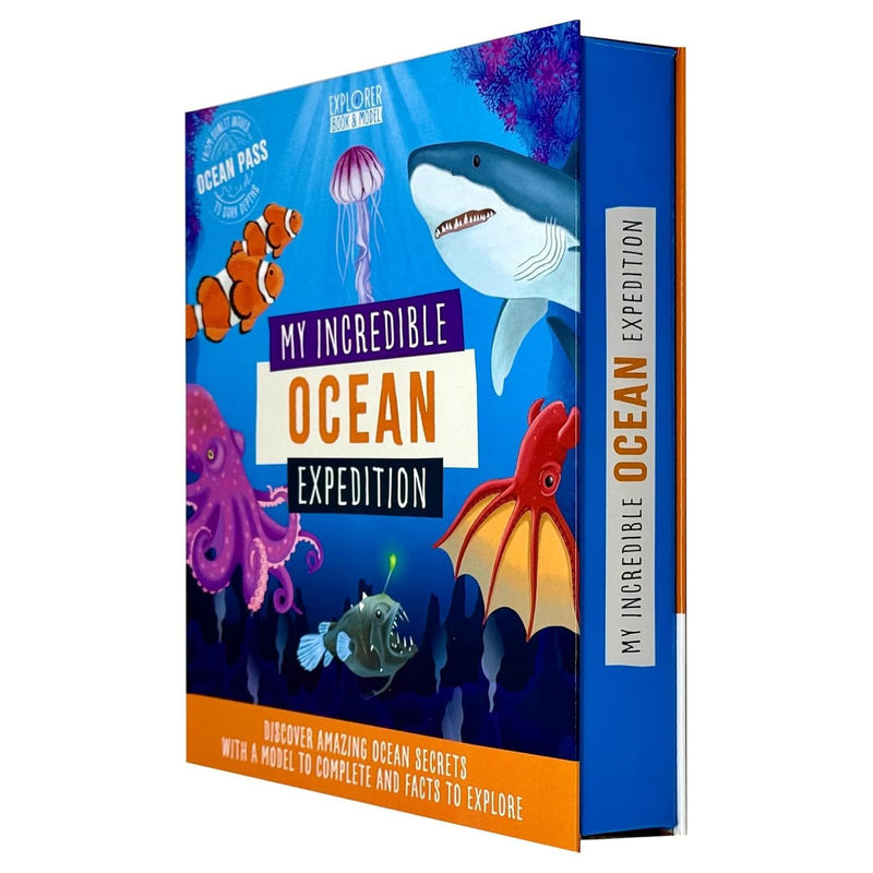 My Incredible Ocean Expedition STEM Explorer 3D model and book kit by Anita Ganeri, featuring ocean-themed illustrations and components.