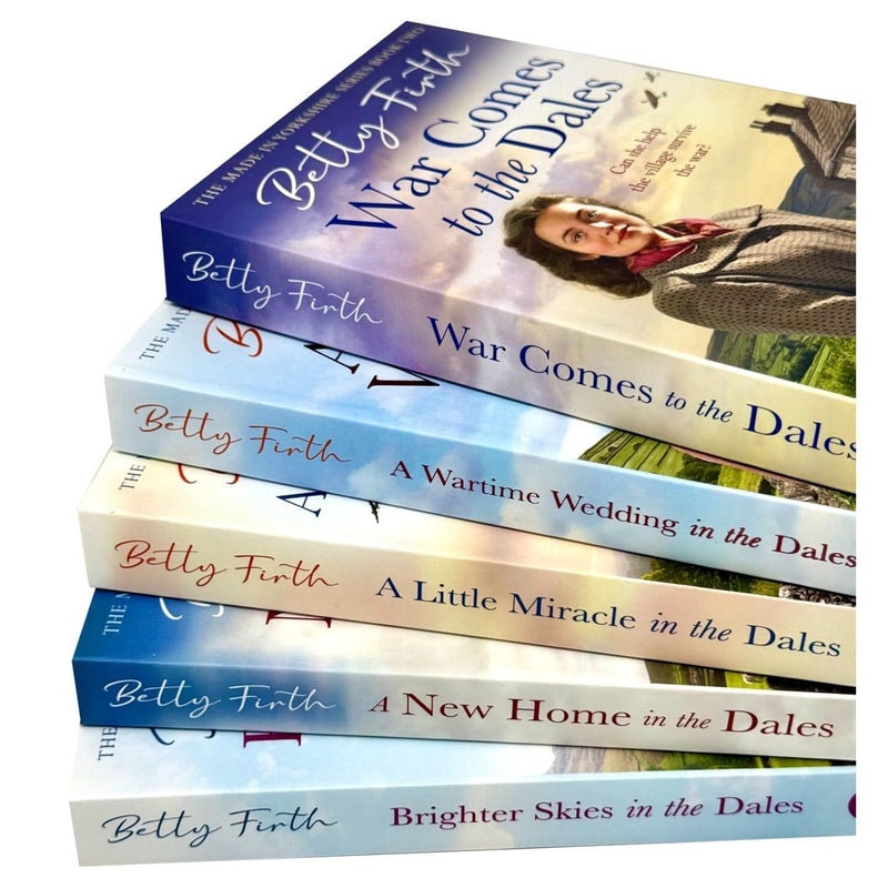 Made in Yorkshire Series 5 books collection by Betty Firth, paperback fiction set displayed on a shelf.