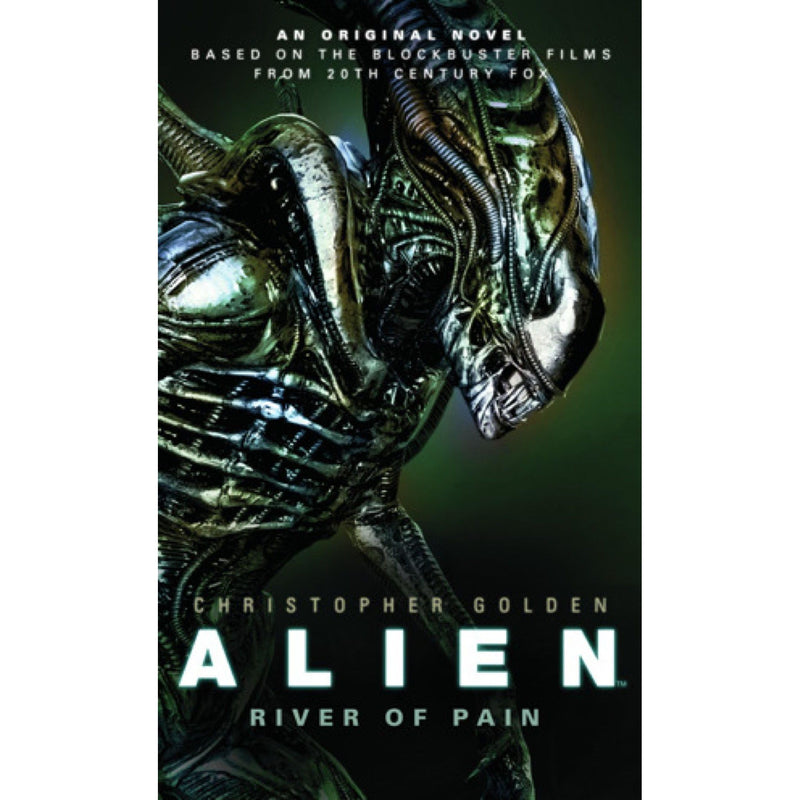 Paperback of Alien River of Pain, Book 3 in the Alien Series by Titan Books, featuring futuristic sci-fi cover art.