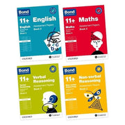 Bond 11+ four-book set by OUP Oxford including English, Maths, Verbal and Non-Verbal Reasoning assessment papers in paperback.