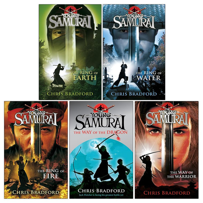 Young Samurai Series 5 Books Collection Set By Chris Bradford (The Ring of Earth, The Ring of Water, The Ring of Fire, The Way of the Dragon & The Way of the Warrior) - The Book Bundle