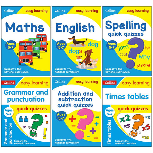 Ages 5-7 Collins Easy Learning KS1 Collection 6 Books Set Maths,Telling the Time - The Book Bundle