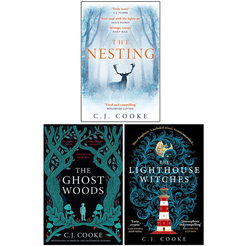 C.J. Cooke Collection 3 Books Set Nesting, Ghost Woods, Lighthouse Witches - The Book Bundle