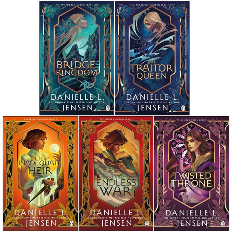 Set of five fantasy novels from Danielle L. Jensen's Bridge Kingdom series, including The Bridge Kingdom and Traitor Queen, published by Penguin UK.