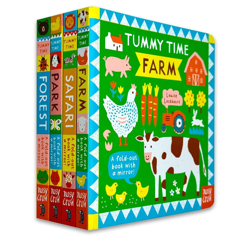 Tummy Time Collection 4 Books Set By Louise Lockhart (Farm, Safari, Park & Forest)