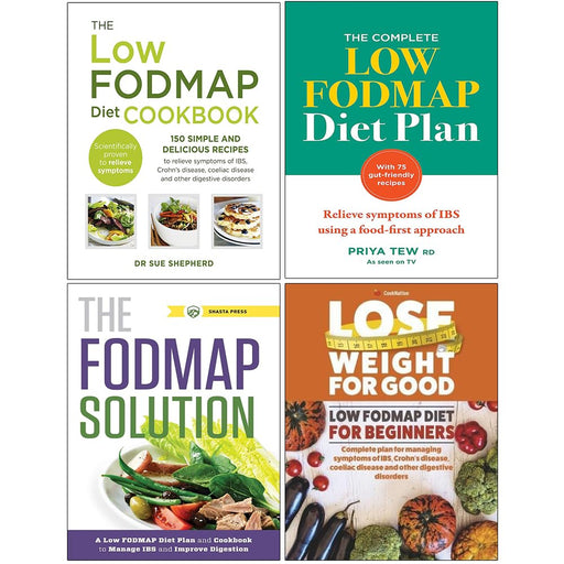 The Low-FODMAP Diet Cookbook, The Complete Low FODMAP Diet Plan, The FODMAP Solution & Low Fodmap Diet For Beginners 4 Books Collection Set - The Book Bundle
