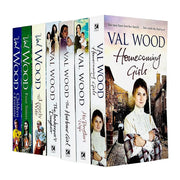 Seven paperback fiction books from the Val Wood Collection by Corgi, featuring the Val Wood brand on the covers.