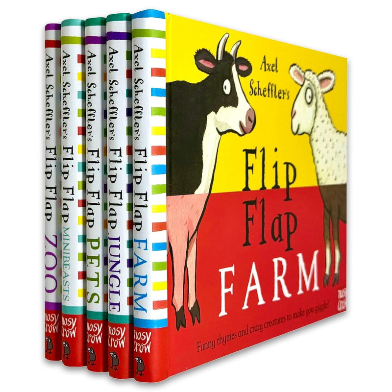 Flip Flap 5 Books Collection Set by Axel Scheffler - Flip Flap Farm Jungle Pets Zoo Minibeasts - Fiction - Hardback
