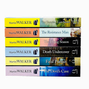 Six paperback Bruno Chief of Police mystery books by Martin Walker from the Dordogne series, featuring fictional crime stories.