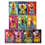 Enola Holmes Mysteries series 1-10 book collection by Nancy Springer, featuring colorful covers and titles from the Enola Holmes series.