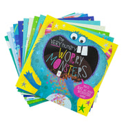 Set of 10 The Very Hungry Worry Monster behavior and emotions books by Rosie Greening and Lara Ede, published by Fox Eye Publishing.