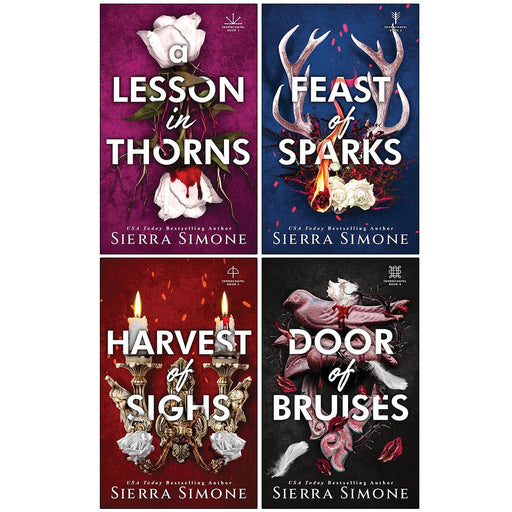 Thornchapel Series 4 Books Collection Set By Sierra Simone (A Lesson in Thorns, Feast of Sparks, Harvest of Sighs and Door of Bruises) - The Book Bundle