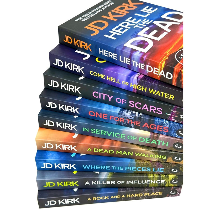 DCI Logan Crime Thrillers Series 13-21 book set by JD Kirk, featuring titles like Come Hell or High Water and City of Scars.