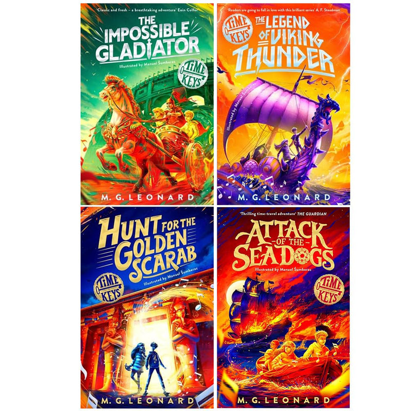 Time Keys Series 4 Books Collection Set by M. G. Leonard - Fiction - Paperback