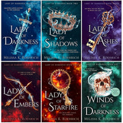 Lady of Darkness series 6-book collection by Melissa K. Roehrich, featuring book covers from Lady of Shadows to Winds of Darkness.