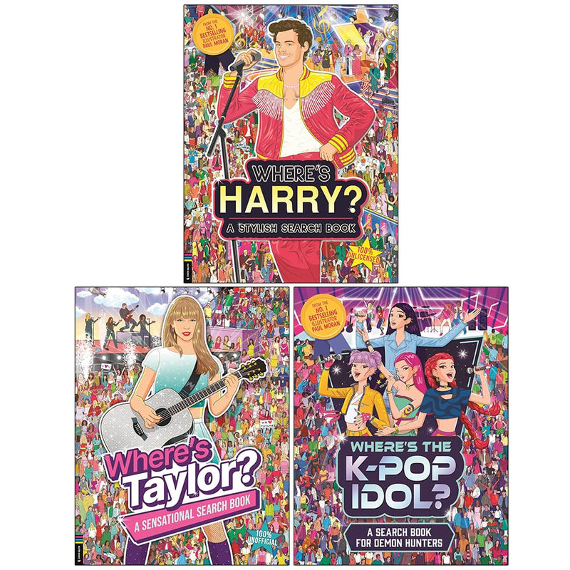 Where’s Harry? & Where’s Taylor? & Where’s the K-Pop Idol 3 Books Collection Set by Paul Moran - Fiction - Paperback
